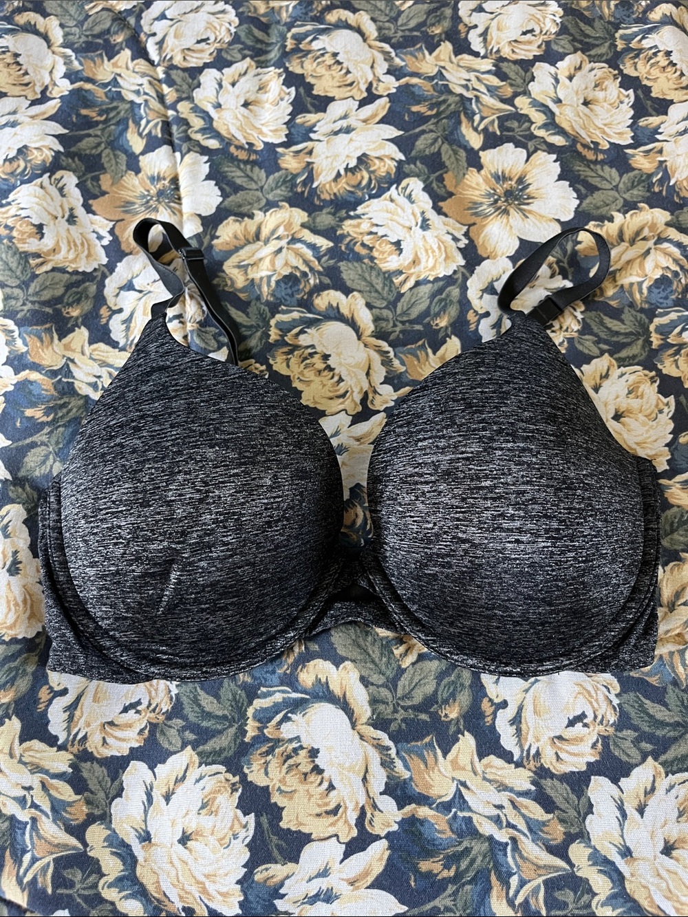 Seamless Padded T-Shirt Bra in Charcoal Heather